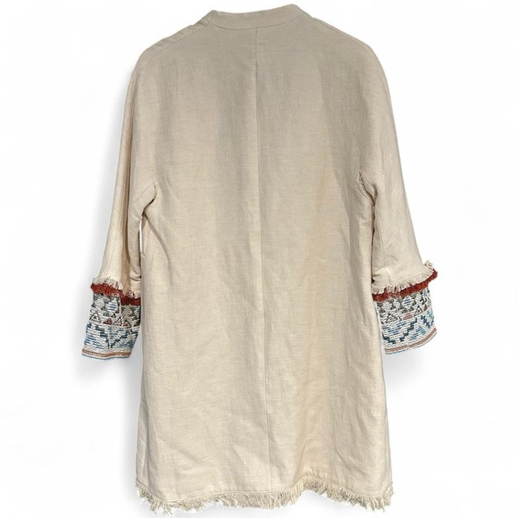 Zara NWOT Open Southwestern “Tribal Linen Coat” - Picture 3 of 5